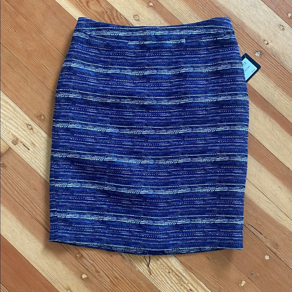 Halogen NWT Blue Woven Knee-Length Pencil Skirt for Work‎ 6